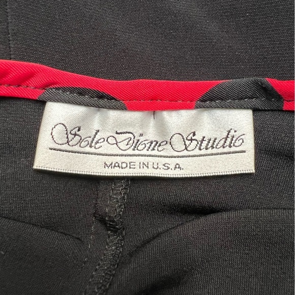 Vtg Sole Dione Studio Black & Red Polka Dot Stretch Tunic Top Minnie Lady Bug - Picture 7 of 8